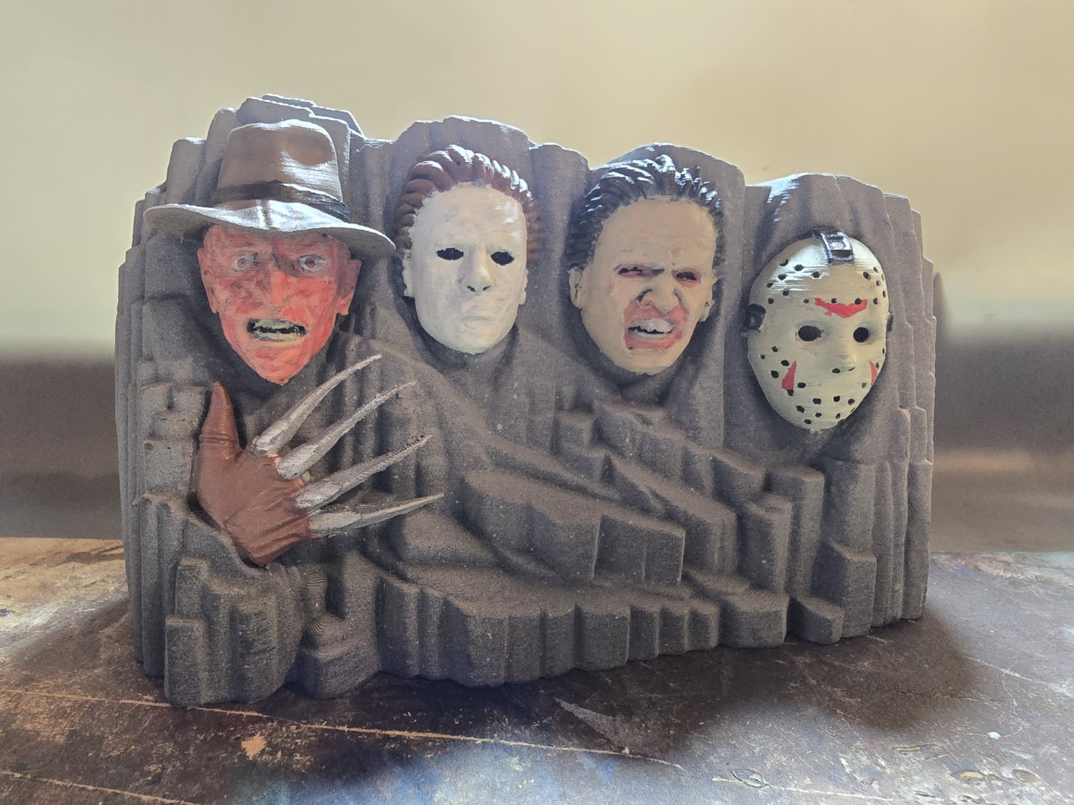 3D-printed horror movie display made by 603SparkedTimber