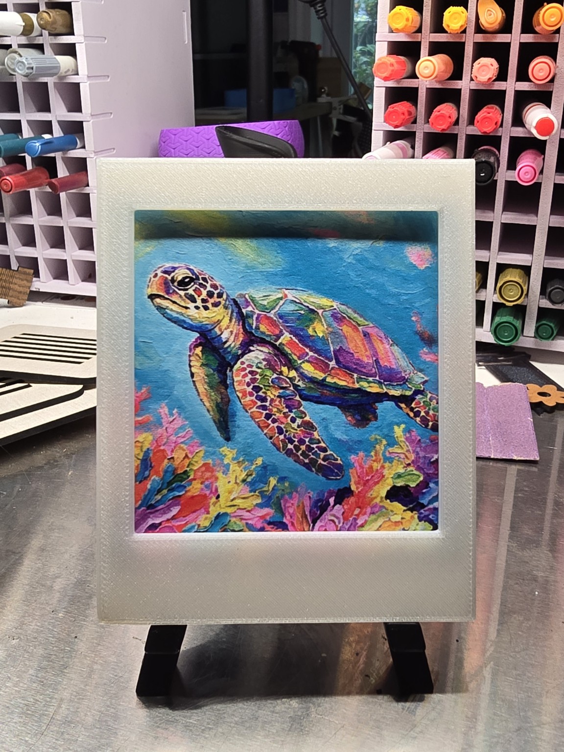 Colorful layered handmade artwork