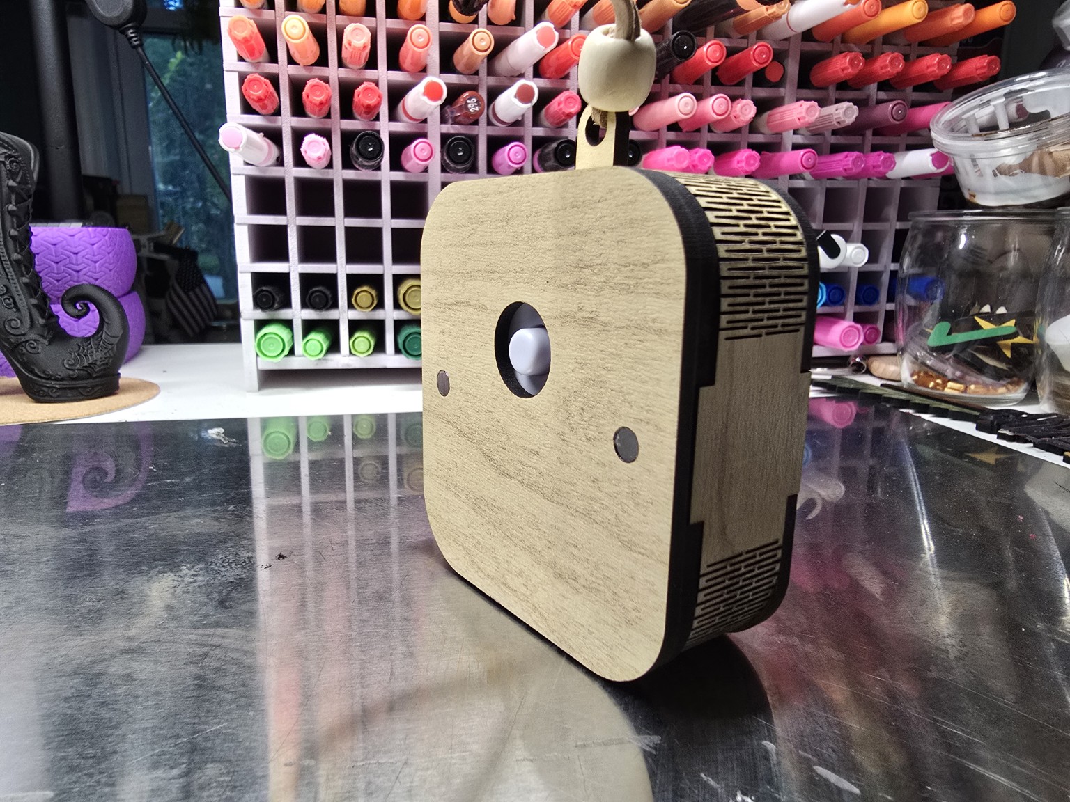 Back of a voice-recording keepsake ornament